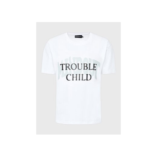 Mindout T-Shirt Unisex Trouble Child Biały Oversize ze sklepu MODIVO w kategorii Bluzki damskie - zdjęcie 168686571
