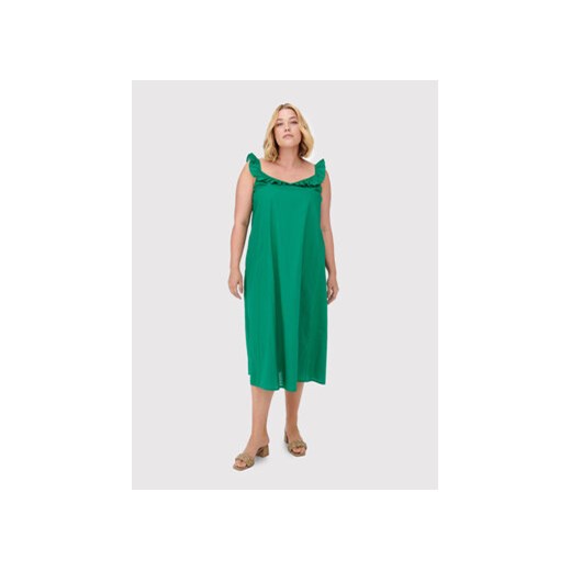 ONLY Carmakoma Sukienka codzienna Ally 15262056 Zielony Regular Fit ze sklepu MODIVO w kategorii Sukienki - zdjęcie 168686754