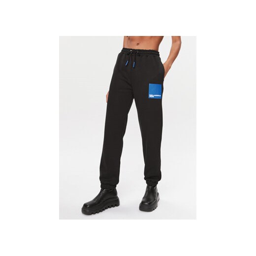 Karl Lagerfeld Jeans Spodnie dresowe 235J1050 Czarny Relaxed Fit XS MODIVO wyprzedaż