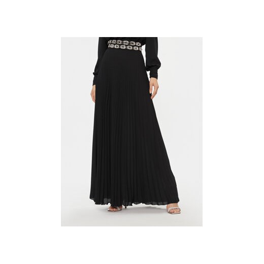Elisabetta Franchi Spódnica plisowana GO-050-37E2-V400 Czarny Regular Fit ze sklepu MODIVO w kategorii Spódnice - zdjęcie 168687774