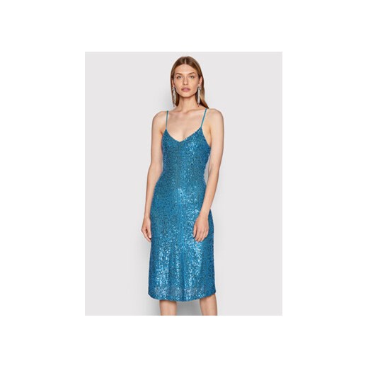 Imperial Sukienka koktajlowa ACCKDJV Niebieski Slim Fit ze sklepu MODIVO w kategorii Sukienki - zdjęcie 168688700