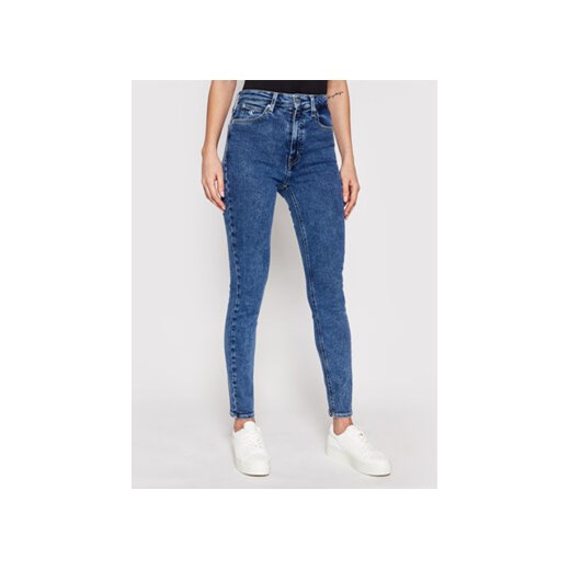 Calvin Klein Jeans Jeansy High Rise J20J215787 Granatowy Skinny Fit ze sklepu MODIVO w kategorii Jeansy damskie - zdjęcie 168689050