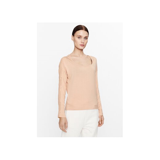 Calvin Klein Underwear Koszulka piżamowa 000QS7006E Beżowy Regular Fit ze sklepu MODIVO w kategorii Piżamy damskie - zdjęcie 168690023