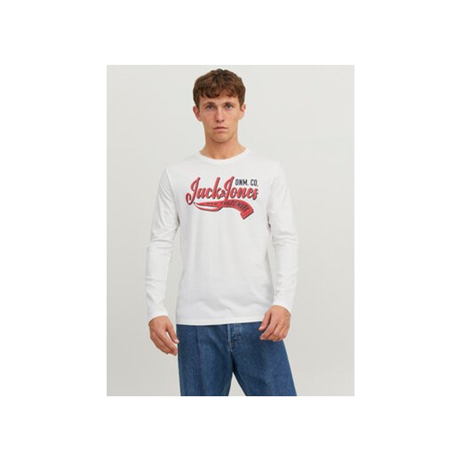 Jack&Jones Longsleeve 12236061 Biały Standard Fit ze sklepu MODIVO w kategorii T-shirty męskie - zdjęcie 168690070