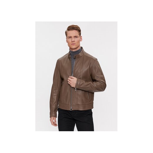 Boss Kurtka skórzana Mansell 50506353 Brązowy Regular Fit 54 MODIVO