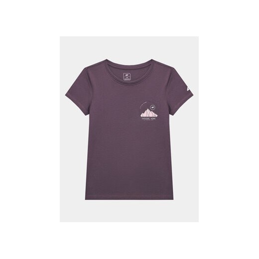 4F T-Shirt 4FJSS23TTSHF390 Fioletowy Regular Fit ze sklepu MODIVO w kategorii Bluzki dziewczęce - zdjęcie 168690641