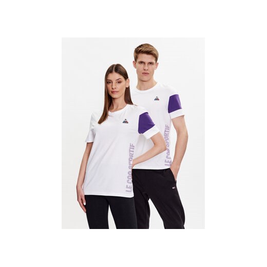 Le Coq Sportif T-Shirt Unisex 2310002 Biały Regular Fit ze sklepu MODIVO w kategorii Bluzki damskie - zdjęcie 168691430