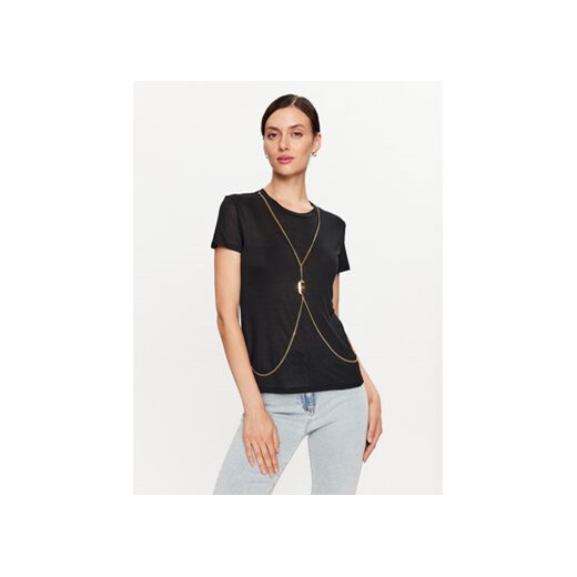 Elisabetta Franchi T-Shirt MA-013-36E2-V200 Czarny Regular Fit ze sklepu MODIVO w kategorii Bluzki damskie - zdjęcie 168691863