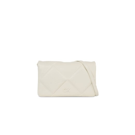 Calvin Klein Torebka Re-Lock Quilt Shoulder Bag K60K611021 Écru ze sklepu MODIVO w kategorii Listonoszki - zdjęcie 168692360