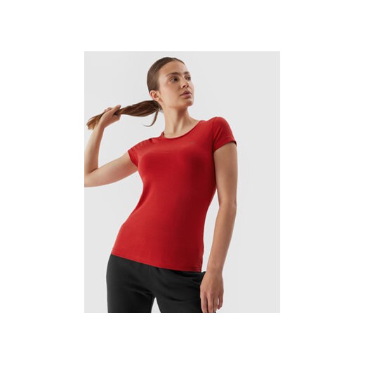 4F T-Shirt 4FAW23TTSHF0906 Czerwony Slim Fit ze sklepu MODIVO w kategorii Bluzki damskie - zdjęcie 168693002