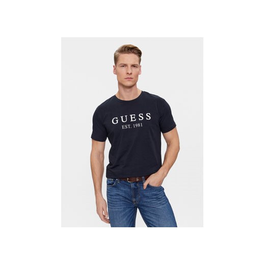 Guess T-Shirt U4RI22 K6YW0 Granatowy Regular Fit ze sklepu MODIVO w kategorii T-shirty męskie - zdjęcie 168693404