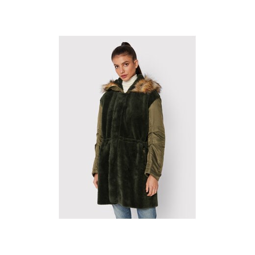 Pinko Parka Paquita 1G17Y3 Y4XS Zielony Regular Fit ze sklepu MODIVO w kategorii Parki damskie - zdjęcie 168693432