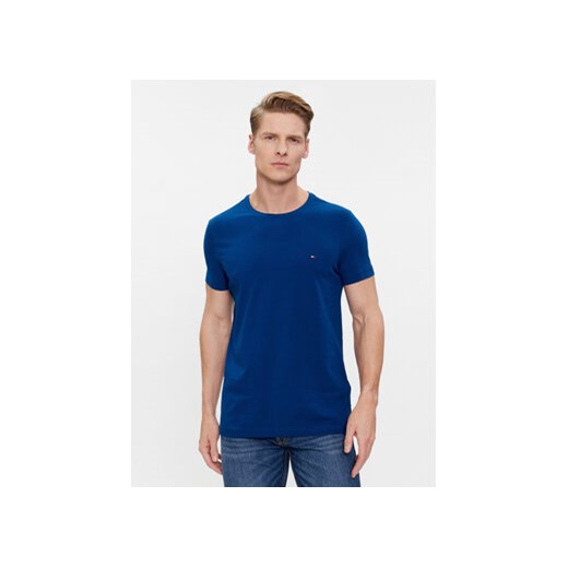 Tommy Hilfiger T-Shirt Stretch Slim Fit Tee MW0MW10800 Niebieski Slim Fit ze sklepu MODIVO w kategorii T-shirty męskie - zdjęcie 168693571