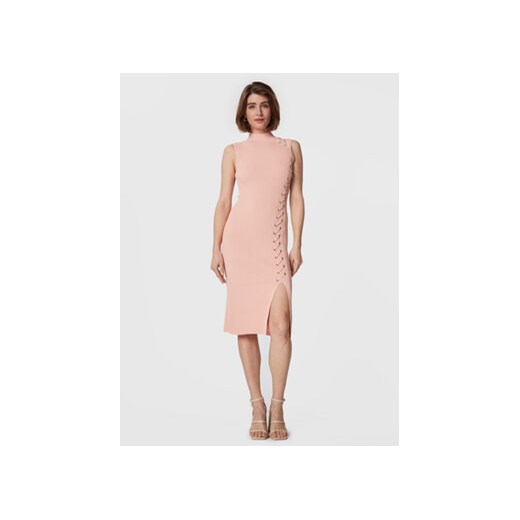 Guess Sukienka dzianinowa W3RK40 Z2U00 Różowy Slim Fit ze sklepu MODIVO w kategorii Sukienki - zdjęcie 168693613