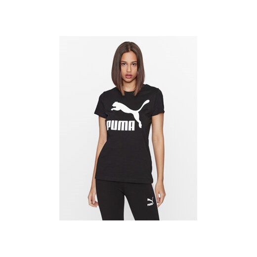 Puma T-Shirt Classics Logo 530076 Czarny Regular Fit ze sklepu MODIVO w kategorii Bluzki damskie - zdjęcie 168693763