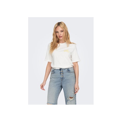 ONLY T-Shirt 15295382 Biały Regular Fit ze sklepu MODIVO w kategorii Bluzki damskie - zdjęcie 168693810