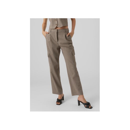 Vero Moda Spodnie materiałowe 10297422 Szary Straight Fit ze sklepu MODIVO w kategorii Spodnie damskie - zdjęcie 168694360