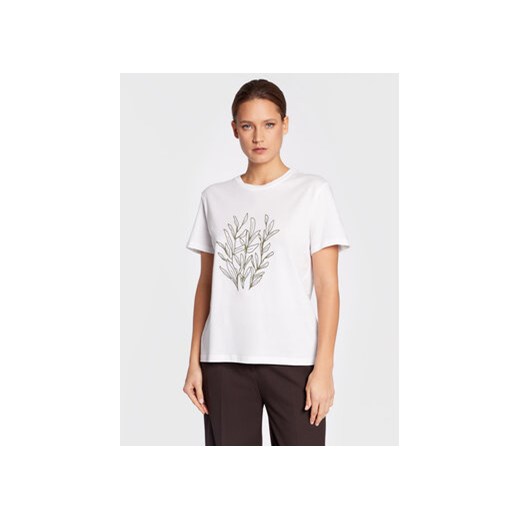 Moss Copenhagen T-Shirt Chliv 16781 Biały Regular Fit ze sklepu MODIVO w kategorii Bluzki damskie - zdjęcie 168694550