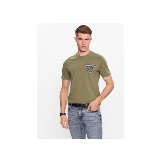 Guess T-Shirt M3YI22 J1314 Zielony Slim Fit ze sklepu MODIVO w kategorii T-shirty męskie - zdjęcie 168694624