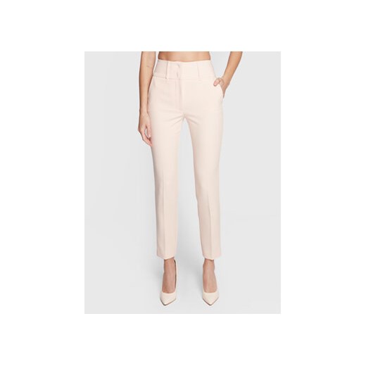 Marciano Guess Spodnie materiałowe 1BGB11 9653Z Różowy Slim Fit ze sklepu MODIVO w kategorii Spodnie damskie - zdjęcie 168694821