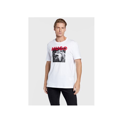 Hugo T-Shirt Dupus 50477623 Biały Regular Fit XL wyprzedaż MODIVO