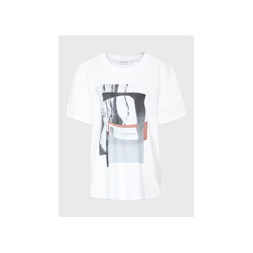 Calvin Klein Curve T-Shirt Inclu Photo Print K20K205462 Biały Regular Fit ze sklepu MODIVO w kategorii Bluzki damskie - zdjęcie 168696264