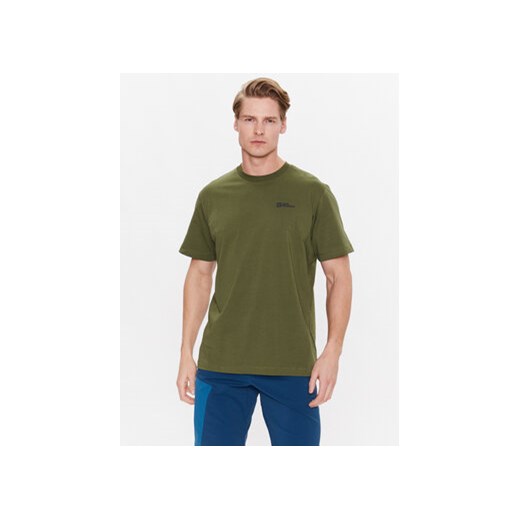 Jack Wolfskin T-Shirt Essential 1808382 Zielony Regular Fit ze sklepu MODIVO w kategorii T-shirty męskie - zdjęcie 168696502