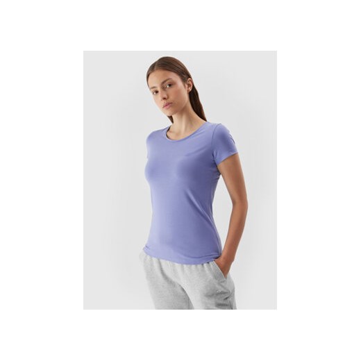 4F T-Shirt 4FAW23TTSHF0906 Niebieski Slim Fit ze sklepu MODIVO w kategorii Bluzki damskie - zdjęcie 168697560
