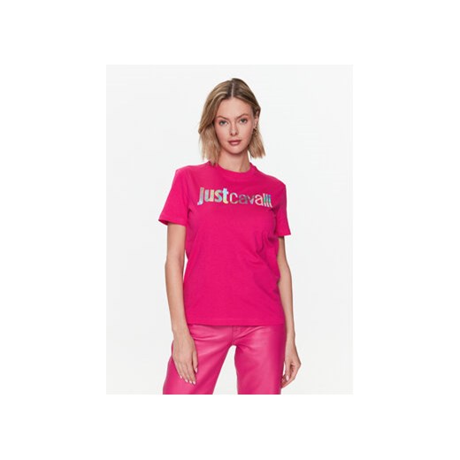 Just Cavalli T-Shirt 74PBHG00 Różowy Regular Fit Just Cavalli L MODIVO okazyjna cena