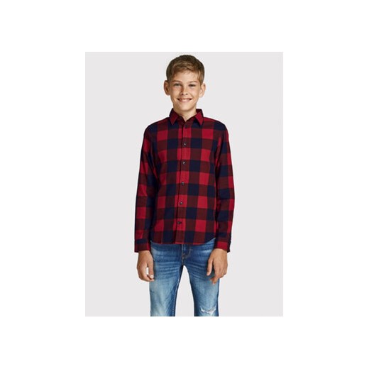 Jack&Jones Junior Koszula Gingham 12183050 Czerwony Regular Fit ze sklepu MODIVO w kategorii Koszule chłopięce - zdjęcie 168697890