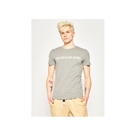 Calvin Klein Jeans T-Shirt Core Institutional Logo J30J307855 Szary Regular Fit ze sklepu MODIVO w kategorii T-shirty męskie - zdjęcie 168697940