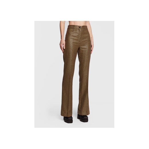 TWINSET Spodnie materiałowe 222TT231A Złoty Flare Fit ze sklepu MODIVO w kategorii Spodnie damskie - zdjęcie 168698092