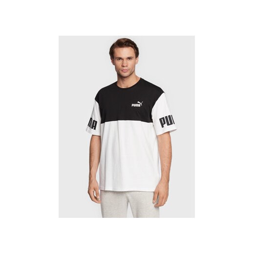 Puma T-Shirt Power Colorblock 849801 Biały Relaxed Fit ze sklepu MODIVO w kategorii T-shirty męskie - zdjęcie 168698123