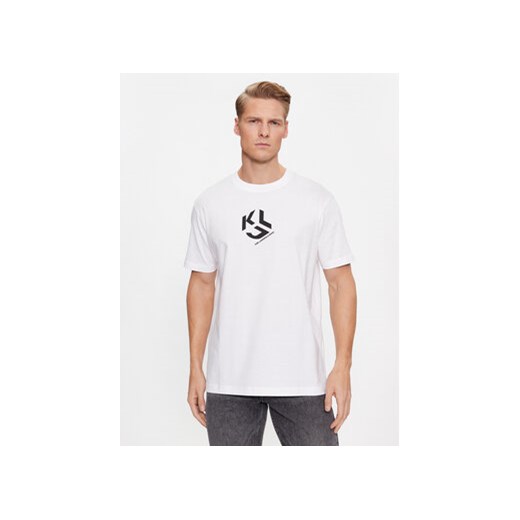 KARL LAGERFELD T-Shirt Klj Regular Monogram Sslv Tee 236D1704 Biały Regular Fit XXL MODIVO