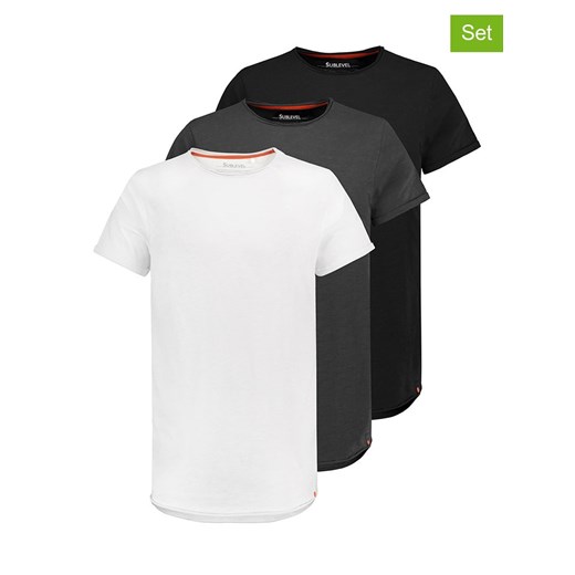 SUBLEVEL t-shirt męski biały z krótkim rękawem na wiosnę