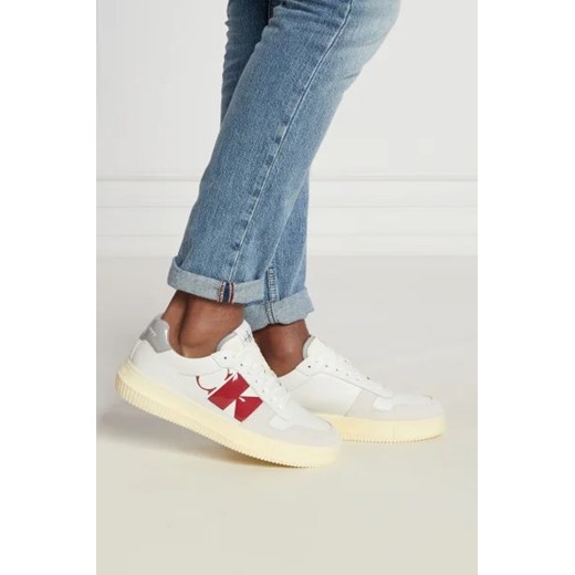 Białe buty sportowe męskie Calvin Klein tkaninowe sznurowane 
