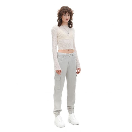 Cropp - Szare jeansowe joggery cargo - jasny szary Cropp 42 Cropp