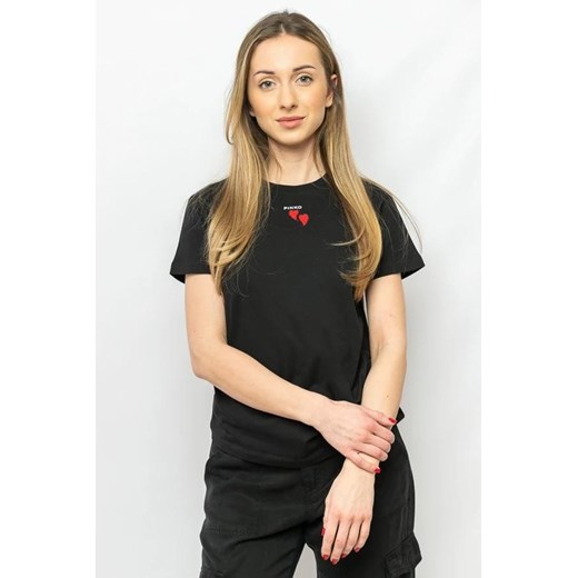 t-shirt damski pinko 100789 a1p8 z99 czarny ze sklepu Royal Shop w kategorii Bluzki damskie - zdjęcie 168718662
