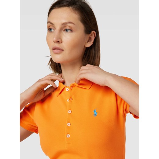 Bluzka damska Polo Ralph Lauren z kołnierzykiem pomarańczowy 