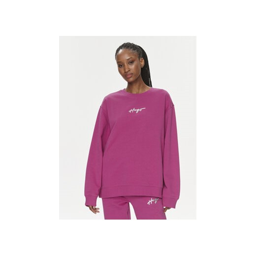 Hugo Bluza Classic 50508558 Różowy Relaxed Fit ze sklepu MODIVO w kategorii Bluzy damskie - zdjęcie 168725300