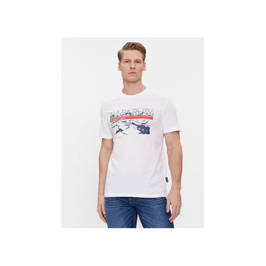 Napapijri T-Shirt Forsteri NP0A4HM6 Biały Regular Fit ze sklepu MODIVO w kategorii T-shirty męskie - zdjęcie 168725661