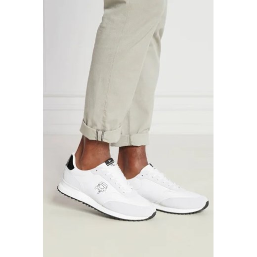 Białe buty sportowe męskie Karl Lagerfeld ze skóry sznurowane 