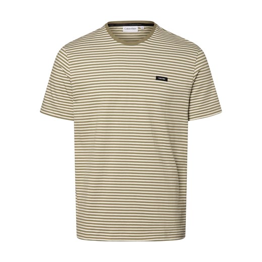 Calvin Klein Koszulka męska Mężczyźni Bawełna écru w paski ze sklepu vangraaf w kategorii T-shirty męskie - zdjęcie 168727853