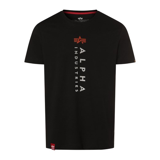 Alpha Industries Koszulka męska Mężczyźni Bawełna czarny nadruk ze sklepu vangraaf w kategorii T-shirty męskie - zdjęcie 168727860