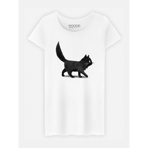 WOOOP Koszulka &quot;Creeping Cat&quot; w kolorze białym Wooop L okazja Limango Polska