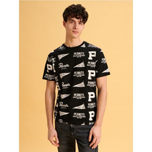 Sinsay - Koszulka z nadrukiem SNOOPY - czarny ze sklepu Sinsay w kategorii T-shirty męskie - zdjęcie 168730200