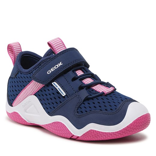 Sneakersy Geox J Wader Girl J3508A 01450 C4268 S Navy/Fuchsia Geox 31 promocja eobuwie.pl