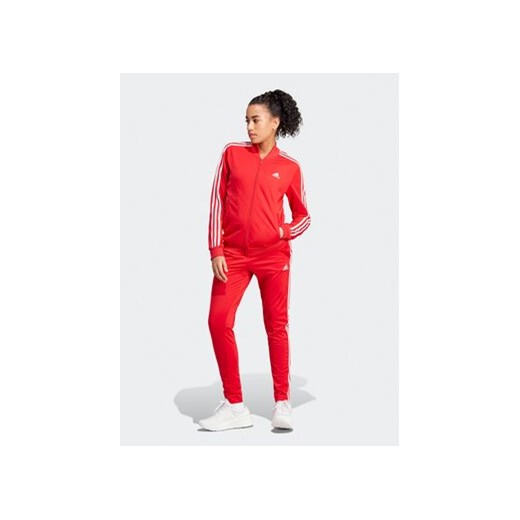 adidas Dres Essentials 3-Stripes IJ8784 Czerwony Slim Fit M okazja MODIVO