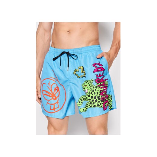 Dsquared2 Underwear Szorty kąpielowe Boxer D7B544170.45852 Niebieski Regular Fit 50 promocyjna cena MODIVO