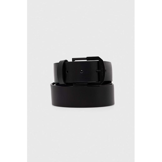 Calvin Klein pasek skórzany męski kolor czarny ze sklepu ANSWEAR.com w kategorii Paski męskie - zdjęcie 168736831